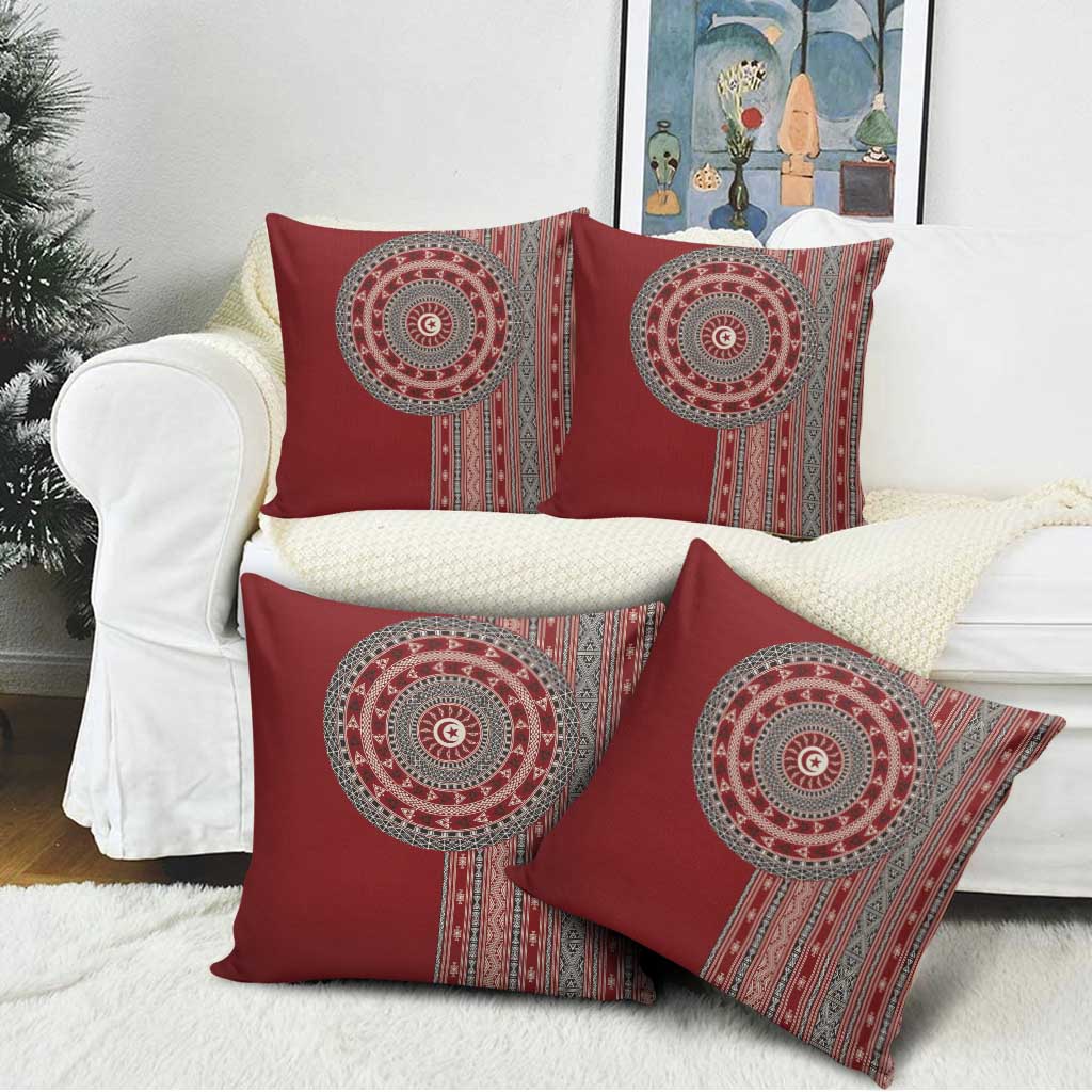 Tunisia Bakhnug Motif Pillow Cover Traditional Tunisian Embroidery Inspired - Wonder Print Shop