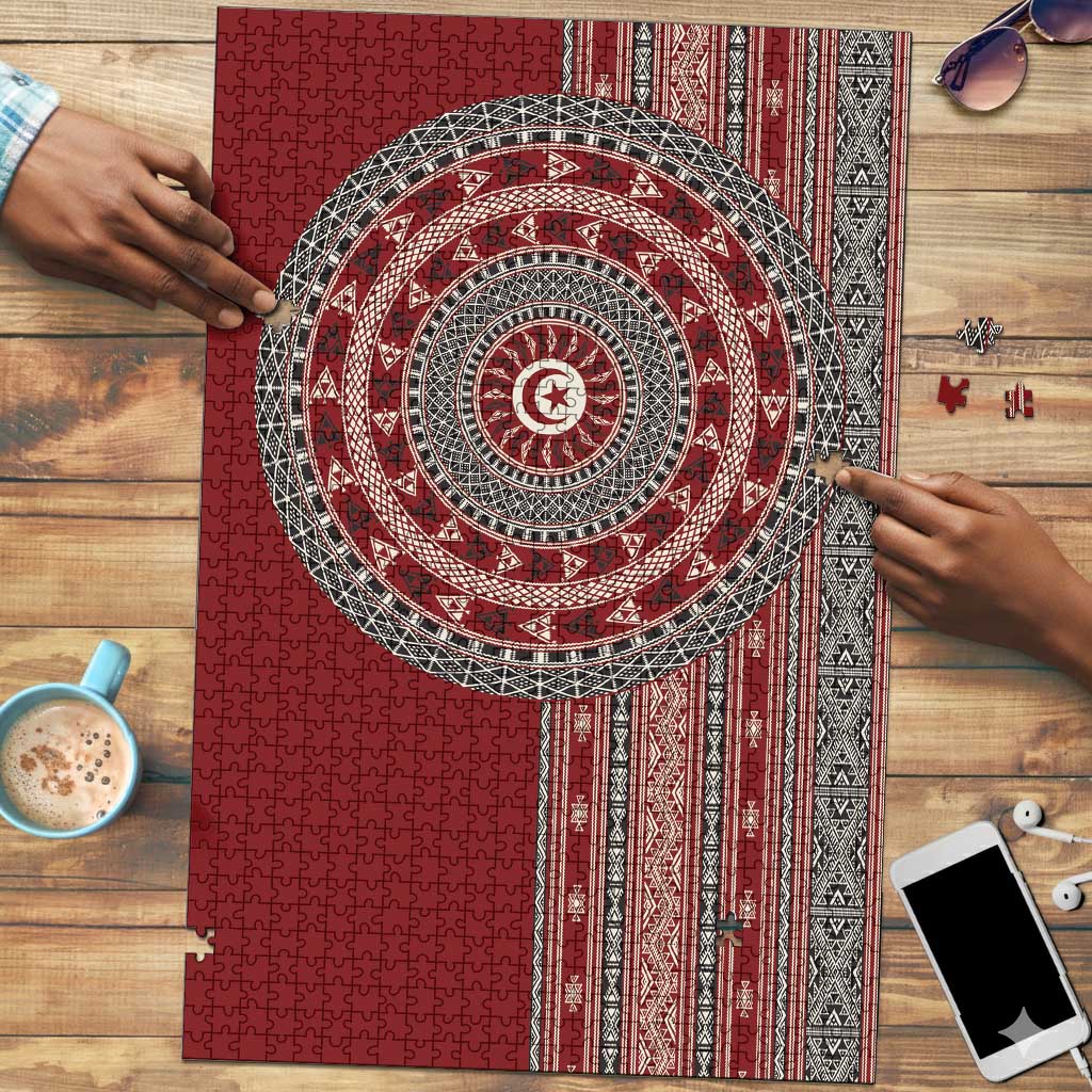 Tunisia Bakhnug Motif Puzzle Traditional Tunisian Embroidery Inspired - Wonder Print Shop