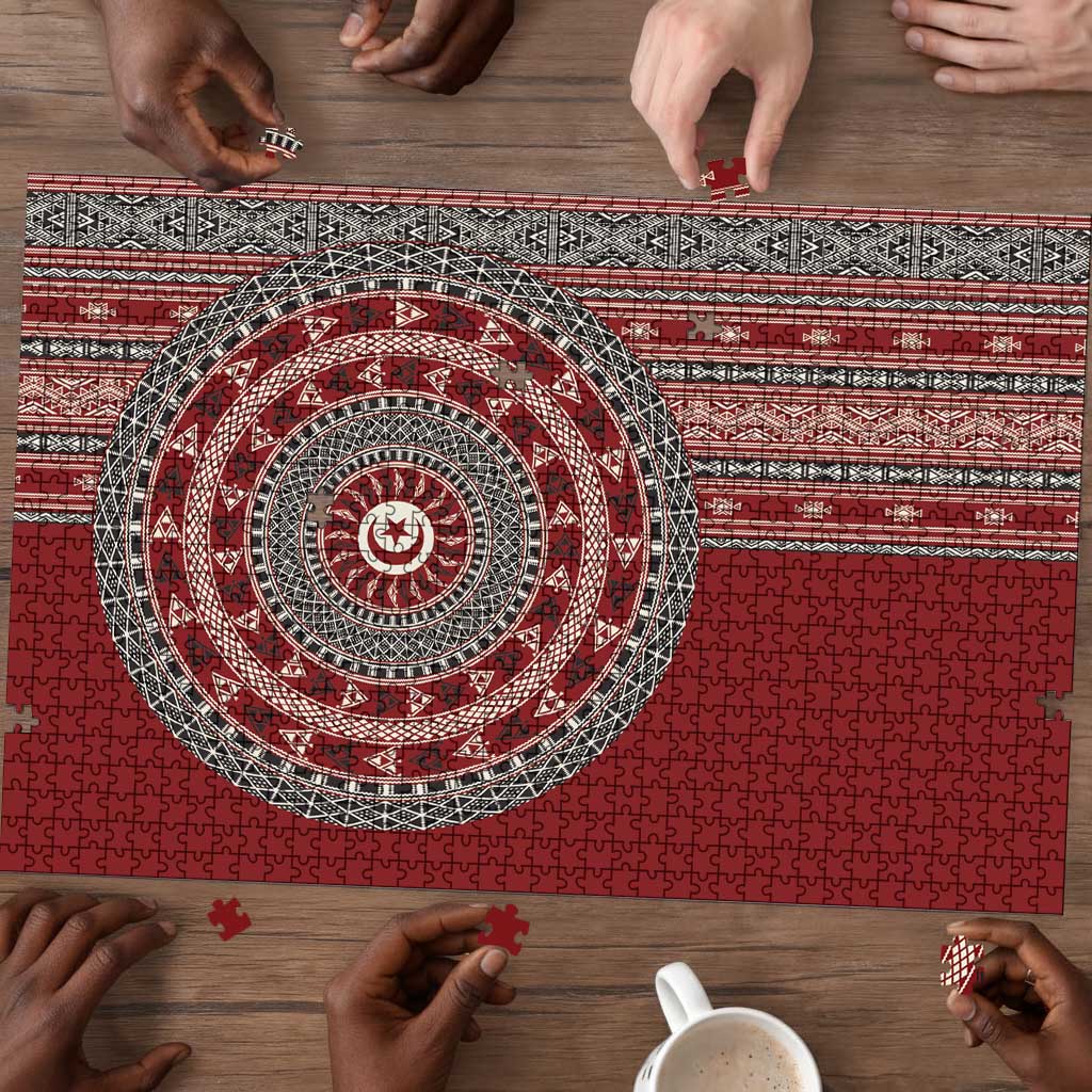 Tunisia Bakhnug Motif Puzzle Traditional Tunisian Embroidery Inspired - Wonder Print Shop