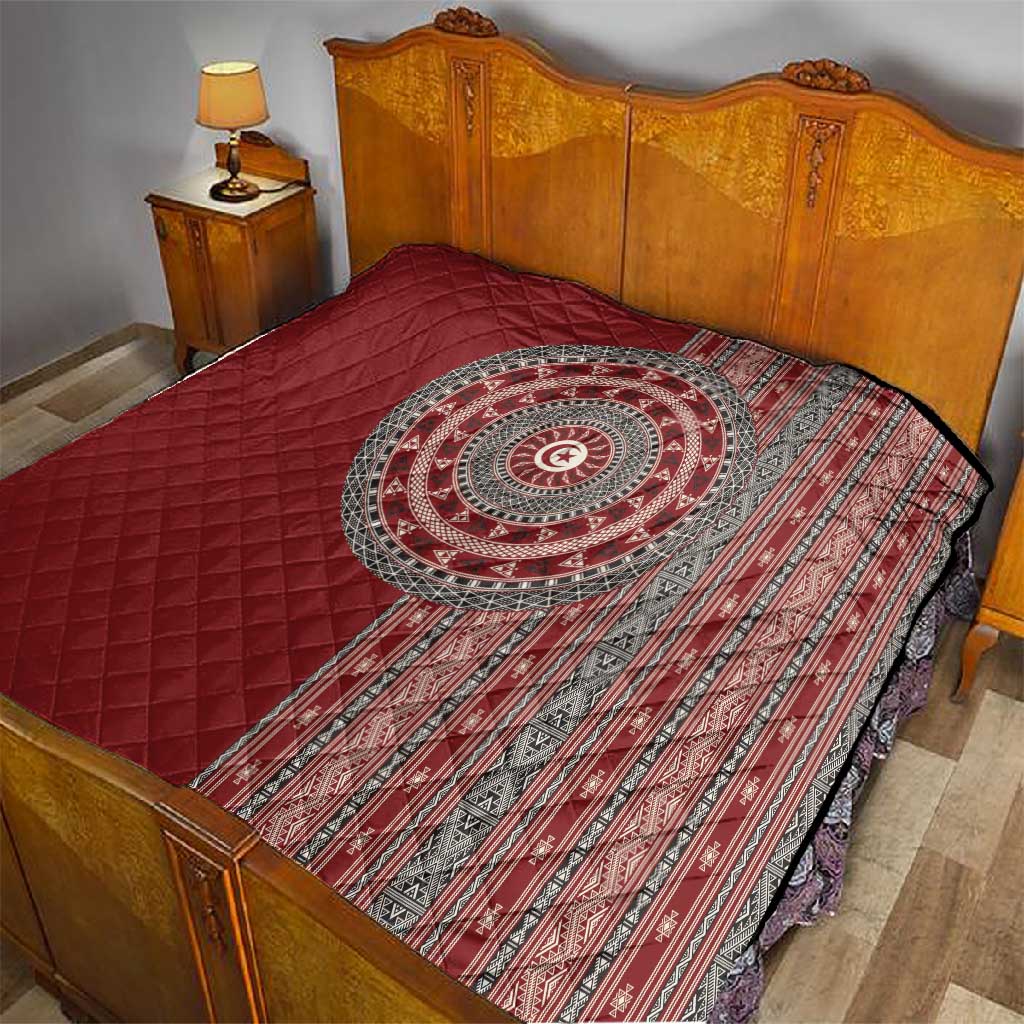 Tunisia Bakhnug Motif Quilt Traditional Tunisian Embroidery Inspired - Wonder Print Shop