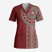 Tunisia Bakhnug Motif Scrub Top Traditional Tunisian Embroidery Inspired - Wonder Print Shop