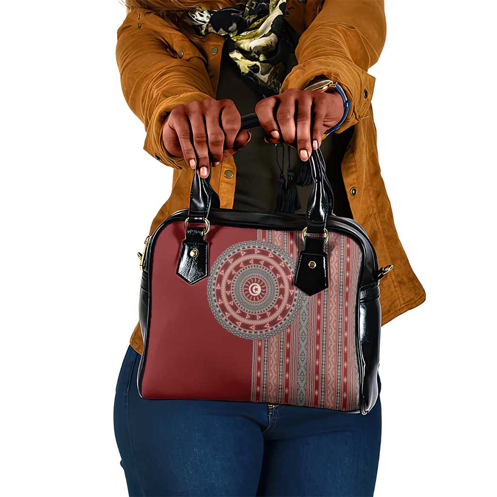 Tunisia Bakhnug Motif Shoulder Handbag Traditional Tunisian Embroidery Inspired - Wonder Print Shop