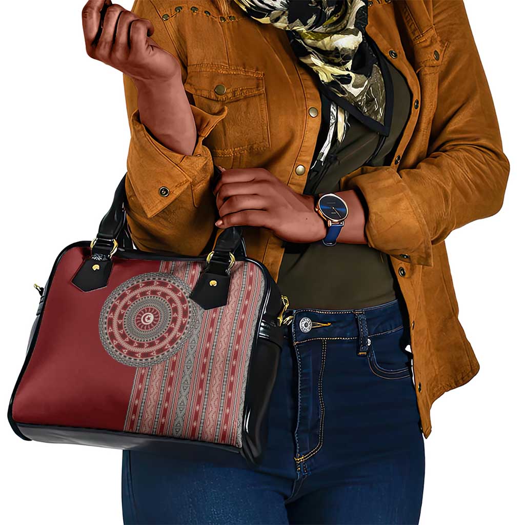 Tunisia Bakhnug Motif Shoulder Handbag Traditional Tunisian Embroidery Inspired - Wonder Print Shop