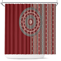 Tunisia Bakhnug Motif Shower Curtain Traditional Tunisian Embroidery Inspired - Wonder Print Shop