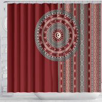Tunisia Bakhnug Motif Shower Curtain Traditional Tunisian Embroidery Inspired - Wonder Print Shop