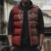 Tunisia Bakhnug Motif Sleeveless Puffer Jacket Traditional Tunisian Embroidery Inspired - Wonder Print Shop