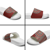 Tunisia Bakhnug Motif Slide Sandals Traditional Tunisian Embroidery Inspired - Wonder Print Shop