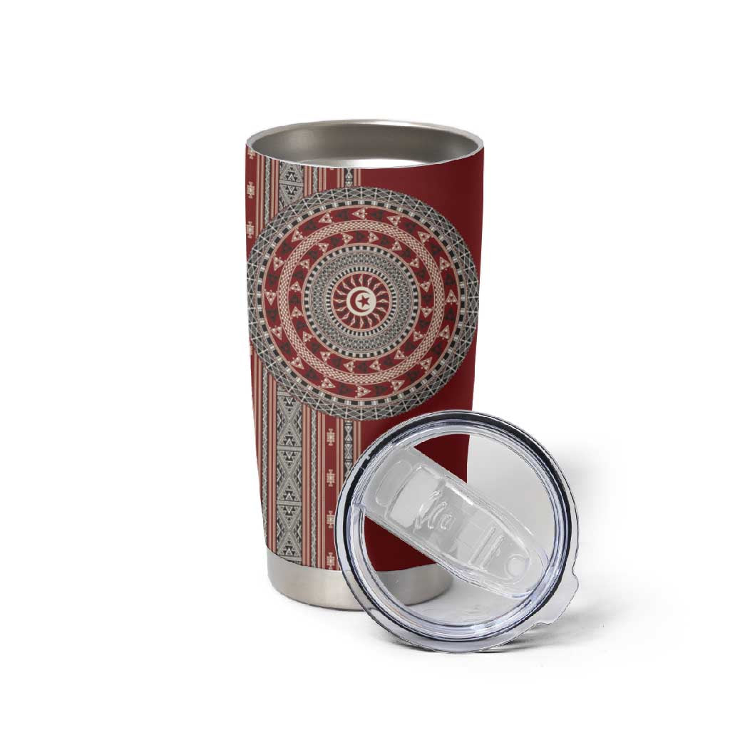 Tunisia Bakhnug Motif Tumbler Cup Traditional Tunisian Embroidery Inspired - Wonder Print Shop