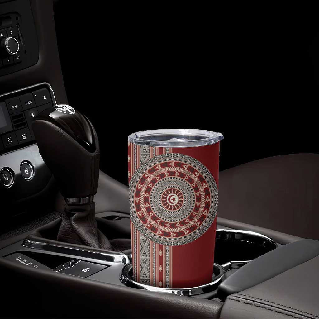 Tunisia Bakhnug Motif Tumbler Cup Traditional Tunisian Embroidery Inspired - Wonder Print Shop