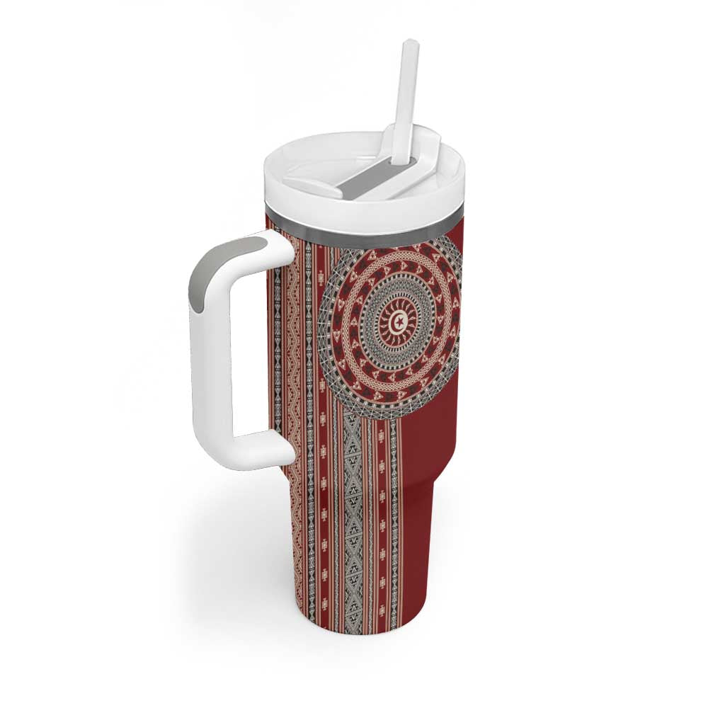 Tunisia Bakhnug Motif Tumbler With Handle Traditional Tunisian Embroidery Inspired - Wonder Print Shop