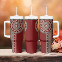 Tunisia Bakhnug Motif Tumbler With Handle Traditional Tunisian Embroidery Inspired - Wonder Print Shop