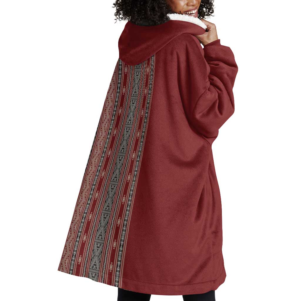 Tunisia Bakhnug Motif Wearable Blanket Hoodie Traditional Tunisian Embroidery Inspired - Wonder Print Shop