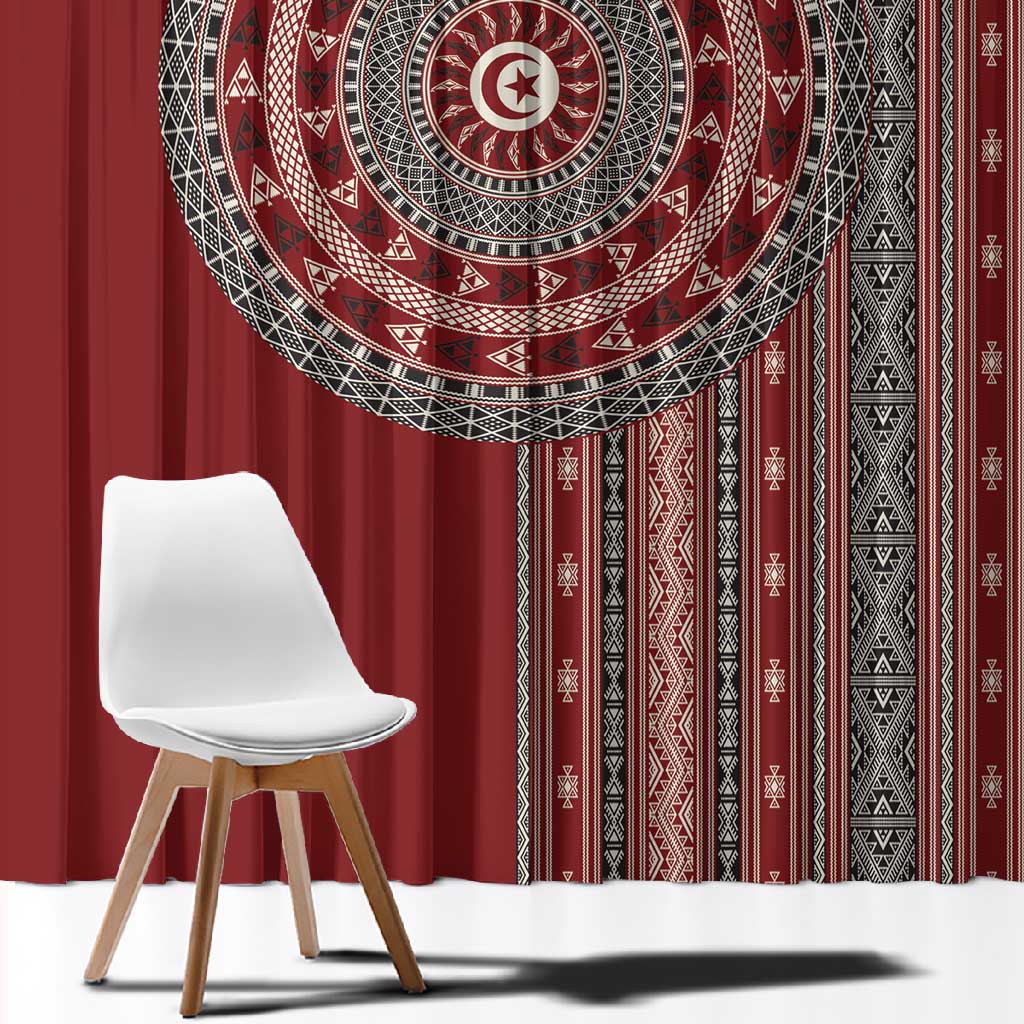 Tunisia Bakhnug Motif Window Curtain Traditional Tunisian Embroidery Inspired - Wonder Print Shop