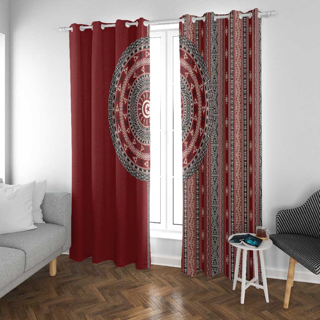 Tunisia Bakhnug Motif Window Curtain Traditional Tunisian Embroidery Inspired - Wonder Print Shop