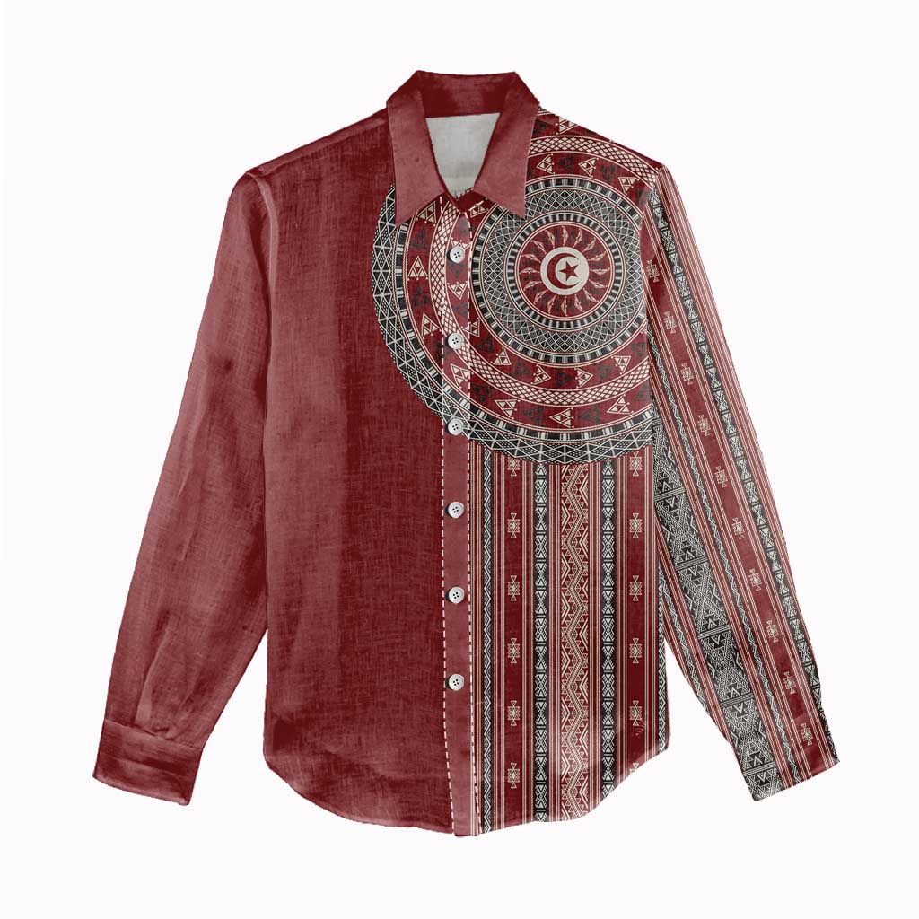Tunisia Bakhnug Motif Women Casual Shirt Traditional Tunisian Embroidery Inspired - Wonder Print Shop