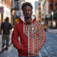 Tunisia Bakhnug Motif Zip Hoodie Traditional Tunisian Embroidery Inspired - Wonder Print Shop