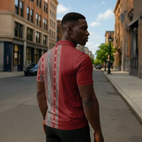 Tunisia Bakhnug Motif Zipper Polo Shirt Traditional Tunisian Embroidery Inspired - Wonder Print Shop