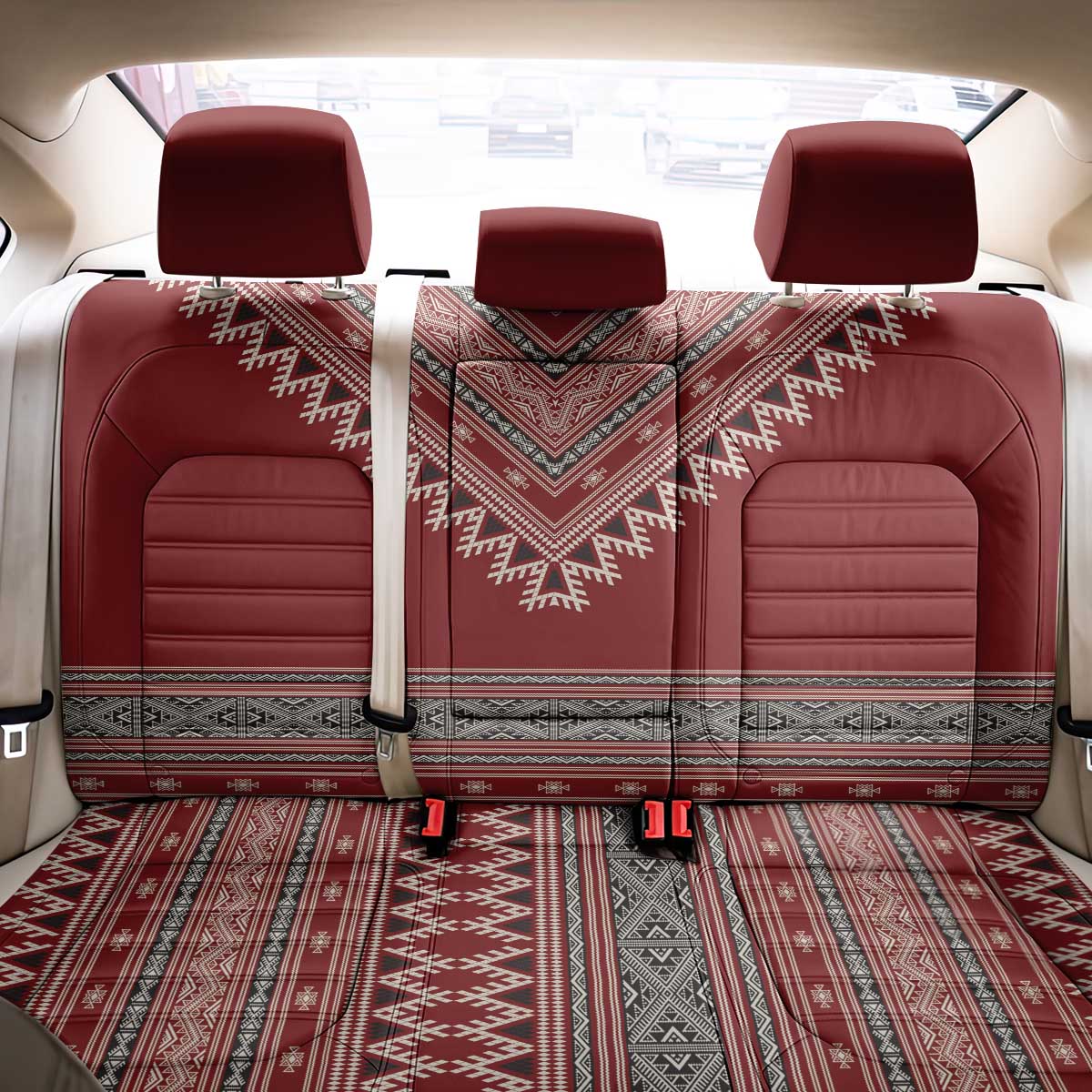 Tunisian Embroidery Pattern Back Car Seat Cover - Wonder Print Shop
