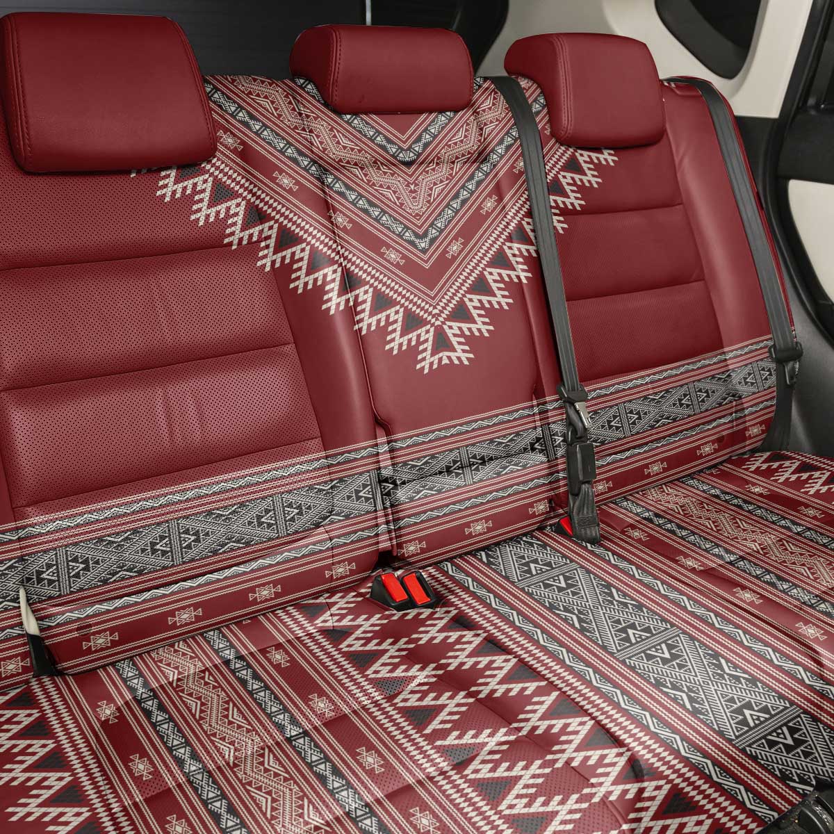 Tunisian Embroidery Pattern Back Car Seat Cover - Wonder Print Shop