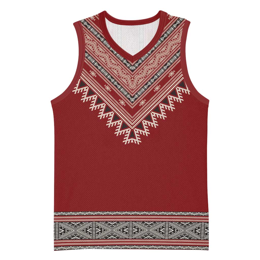 Tunisian Embroidery Pattern Basketball Jersey - Wonder Print Shop