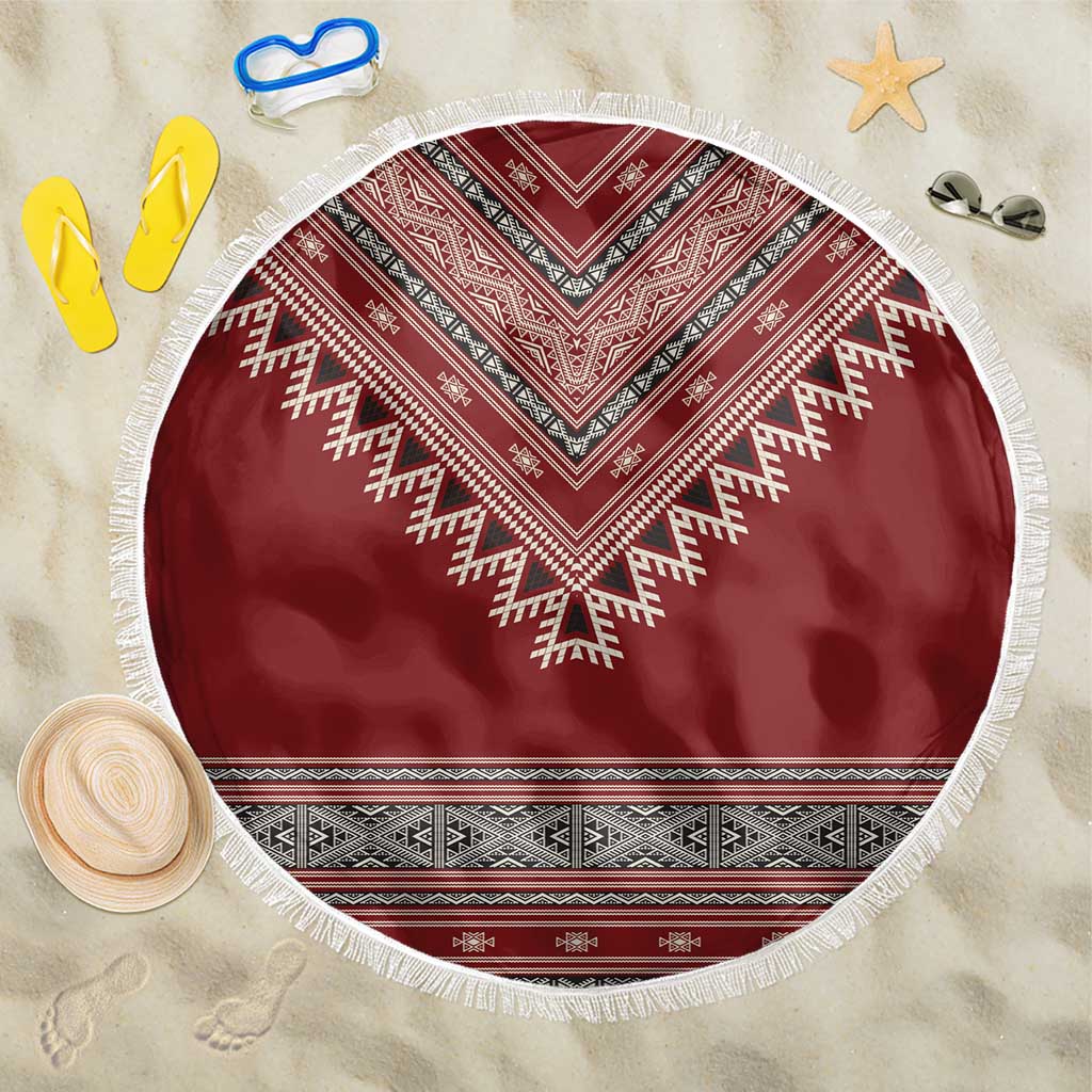 Tunisian Embroidery Pattern Beach Blanket - Wonder Print Shop