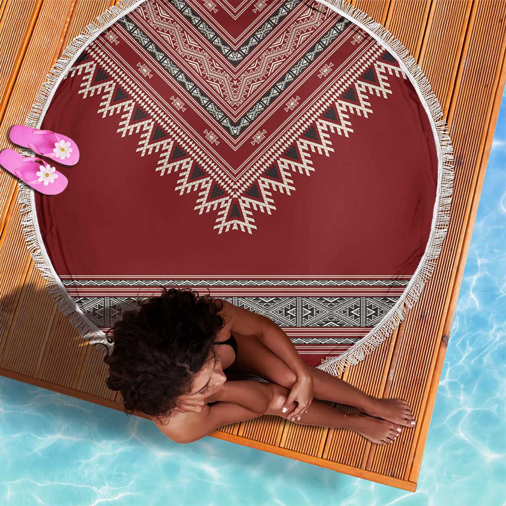 Tunisian Embroidery Pattern Beach Blanket - Wonder Print Shop
