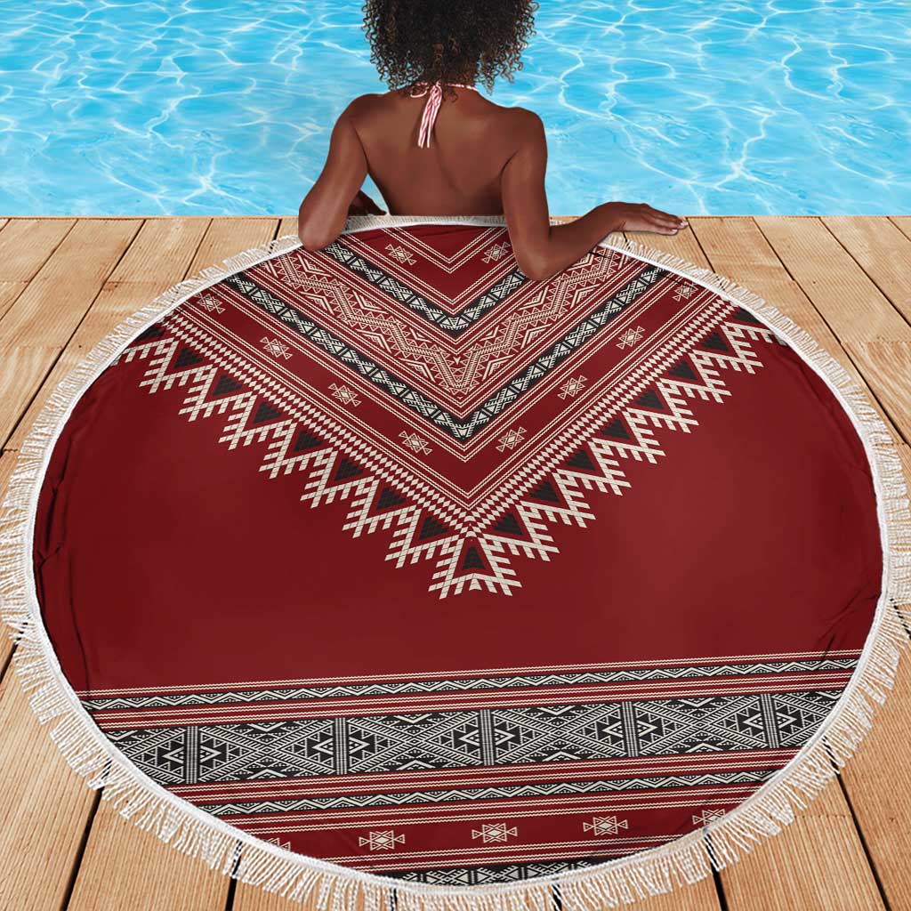 Tunisian Embroidery Pattern Beach Blanket - Wonder Print Shop