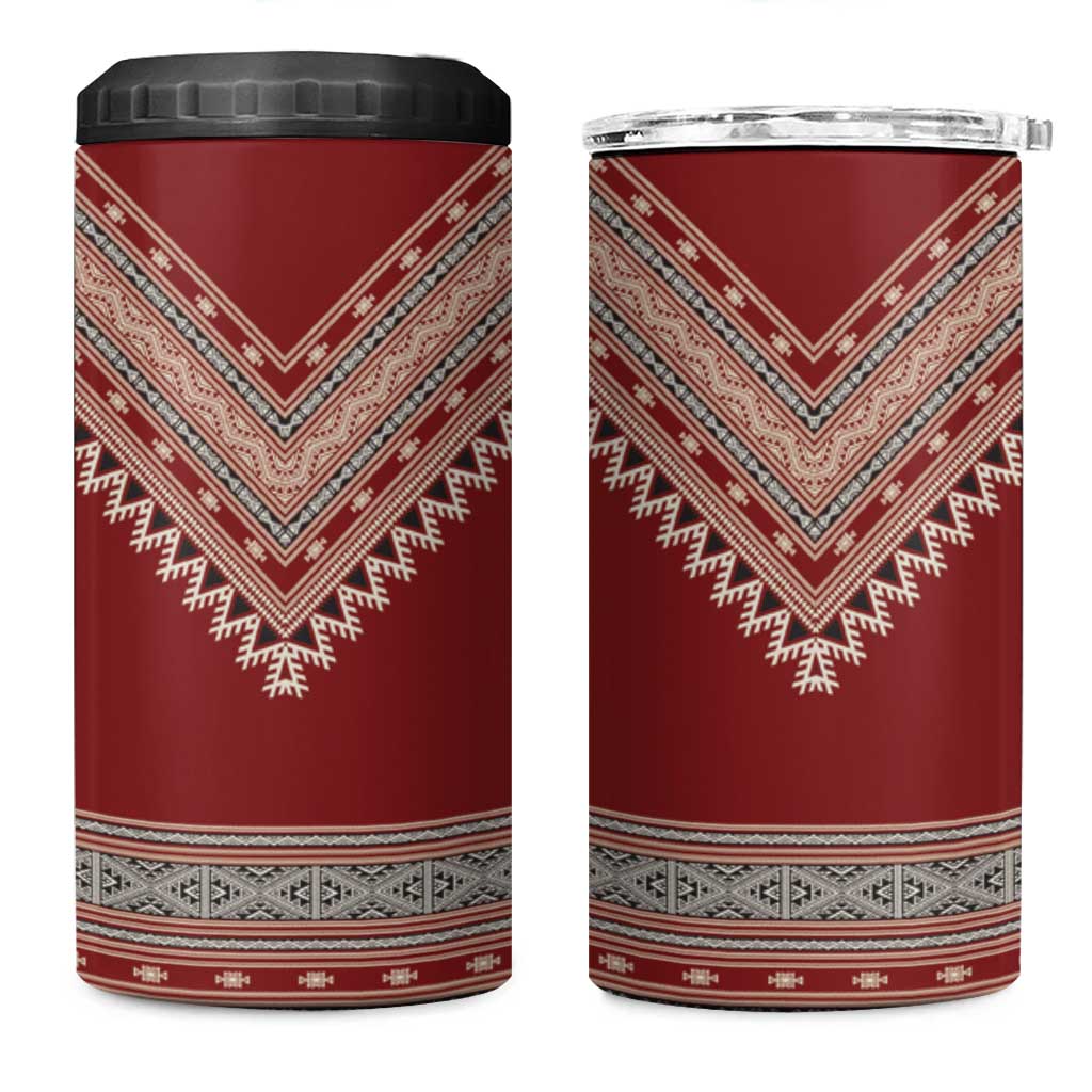 Tunisian Embroidery Pattern 4 in 1 Can Cooler Tumbler - Wonder Print Shop