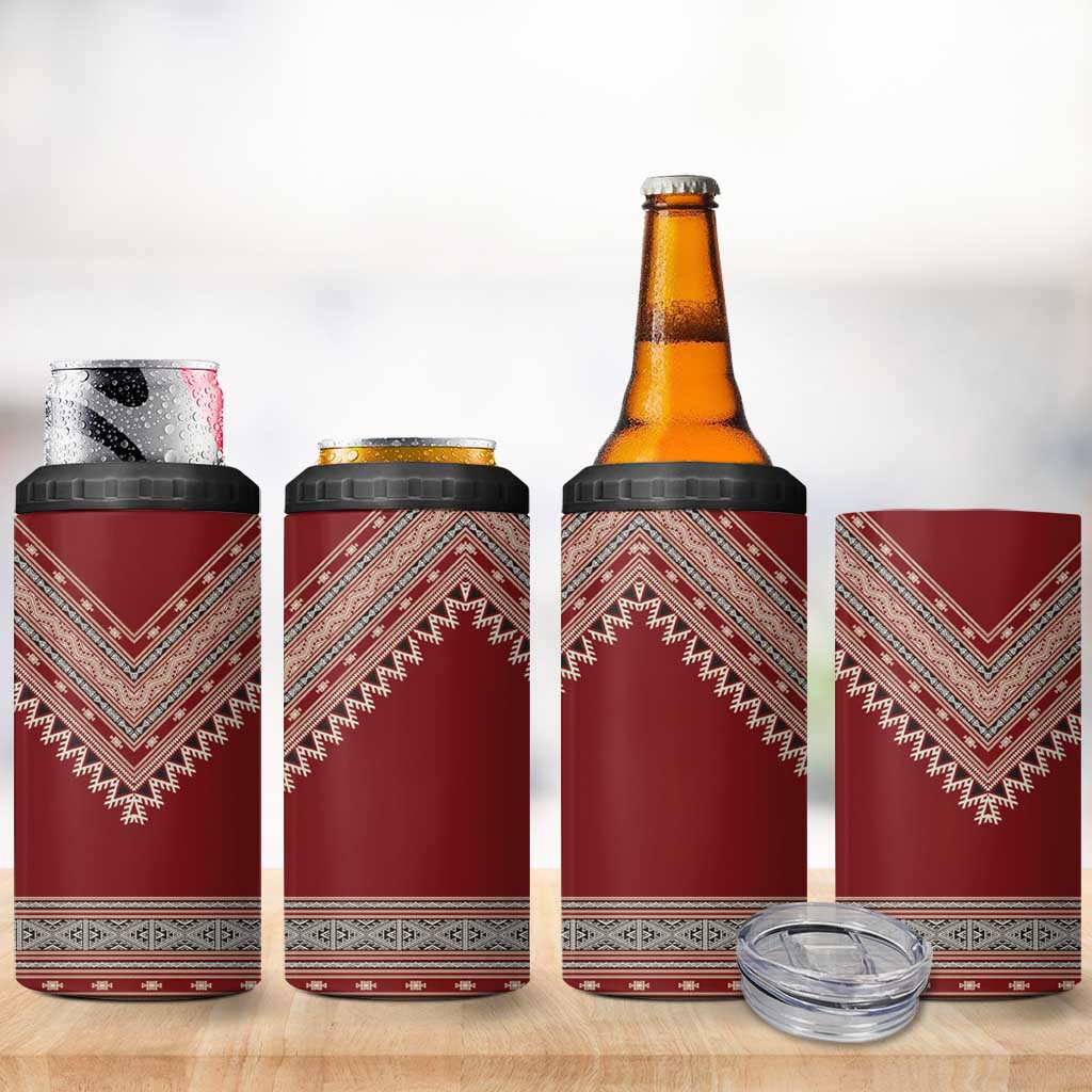 Tunisian Embroidery Pattern 4 in 1 Can Cooler Tumbler - Wonder Print Shop