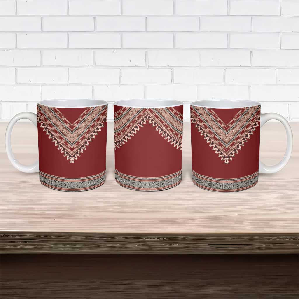 Tunisian Embroidery Pattern Ceramic Mug - Wonder Print Shop