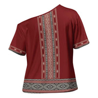 Tunisian Embroidery Pattern Cross Shoulder Shirt - Wonder Print Shop