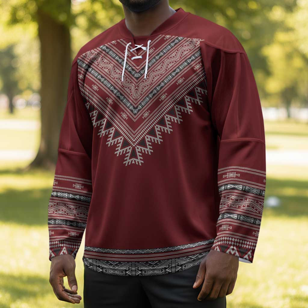 Tunisian Embroidery Pattern Hockey Jersey - Wonder Print Shop