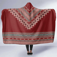 Tunisian Embroidery Pattern Hooded Blanket - Wonder Print Shop