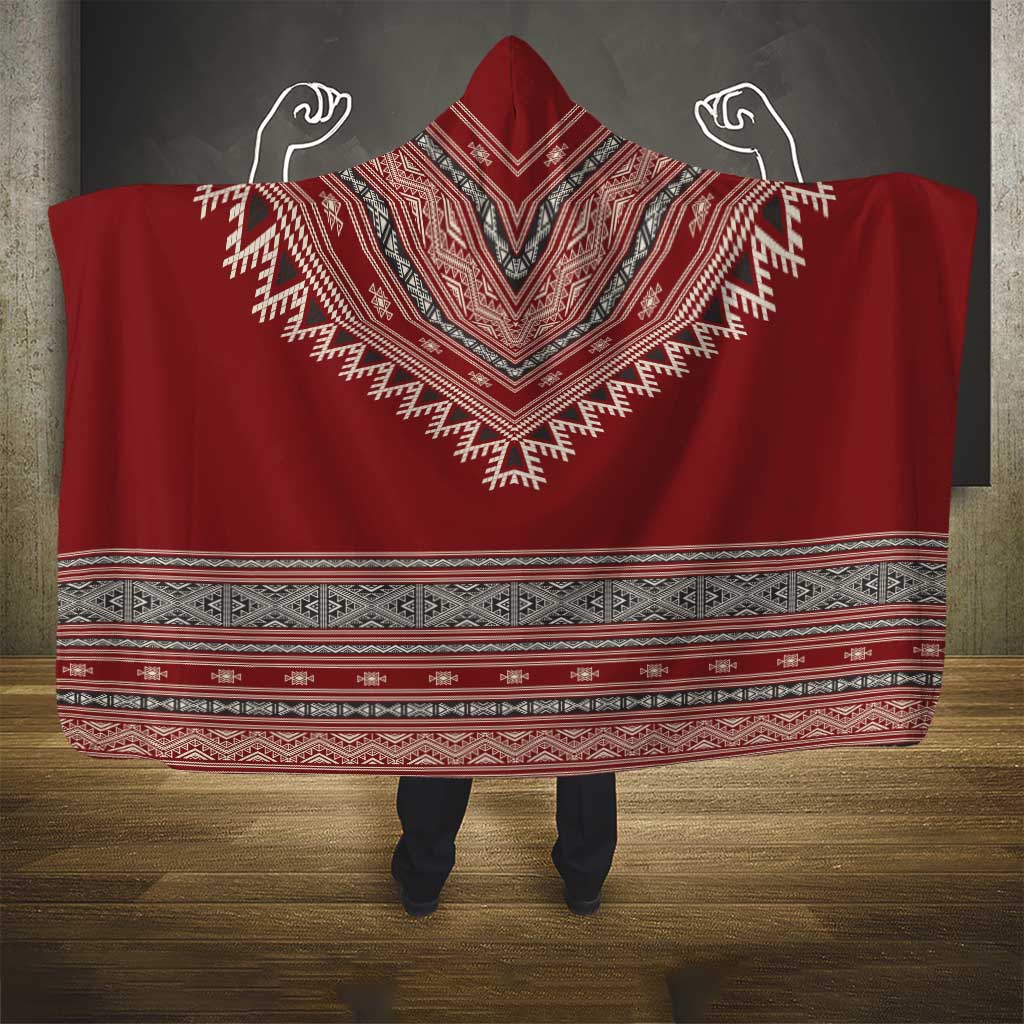 Tunisian Embroidery Pattern Hooded Blanket - Wonder Print Shop