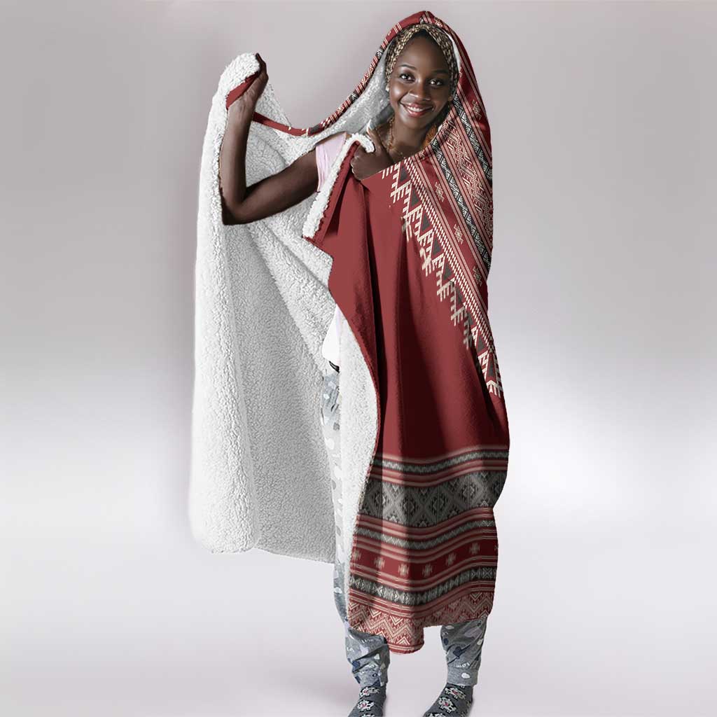 Tunisian Embroidery Pattern Hooded Blanket - Wonder Print Shop