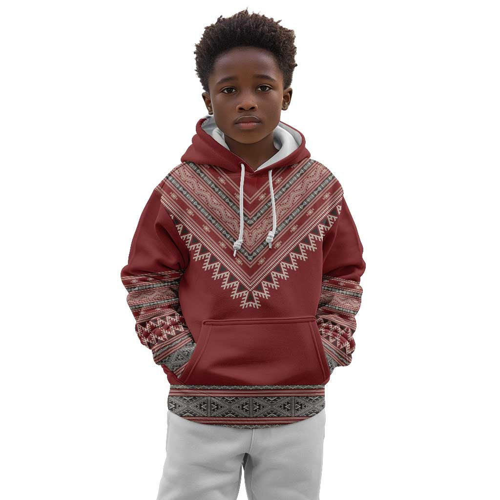 Tunisian Embroidery Pattern Kid Hoodie - Wonder Print Shop