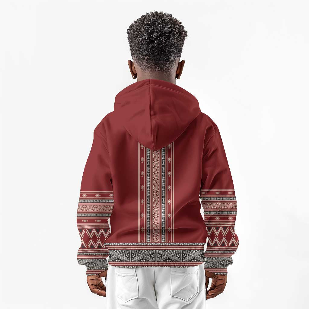 Tunisian Embroidery Pattern Kid Hoodie - Wonder Print Shop