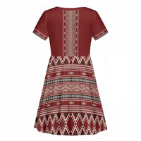 Tunisian Embroidery Pattern Kid Short Sleeve Dress LT9