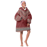 Tunisian Embroidery Pattern Kid Wearable Blanket Hoodie - Wonder Print Shop