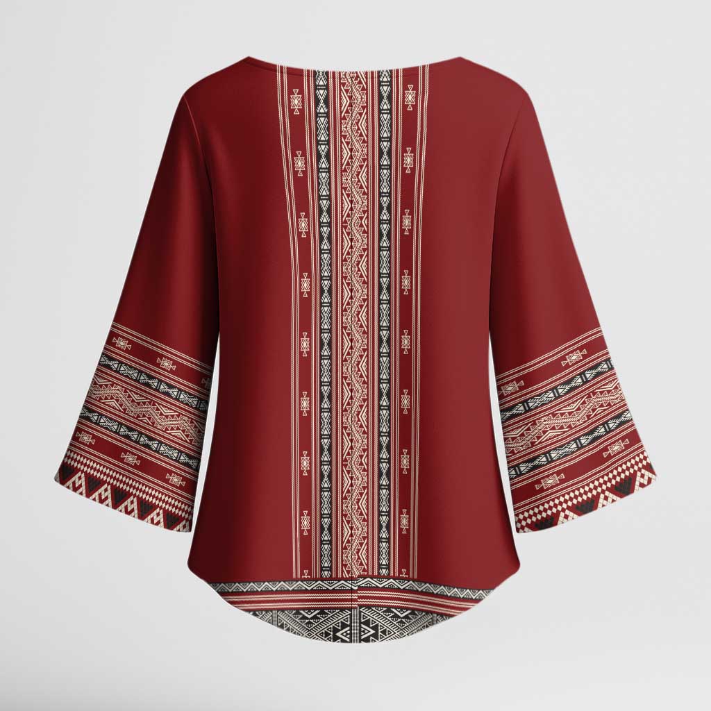 Tunisian Embroidery Pattern Kimono Sleeve Blouse - Wonder Print Shop