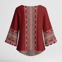 Tunisian Embroidery Pattern Kimono Sleeve Blouse - Wonder Print Shop
