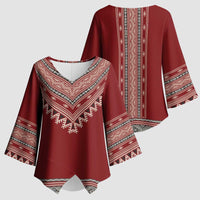 Tunisian Embroidery Pattern Kimono Sleeve Blouse - Wonder Print Shop