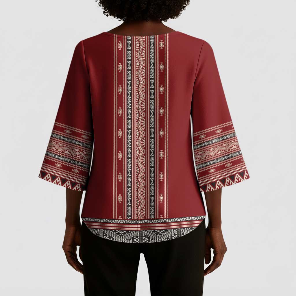 Tunisian Embroidery Pattern Kimono Sleeve Blouse - Wonder Print Shop