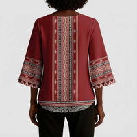 Tunisian Embroidery Pattern Kimono Sleeve Blouse - Wonder Print Shop
