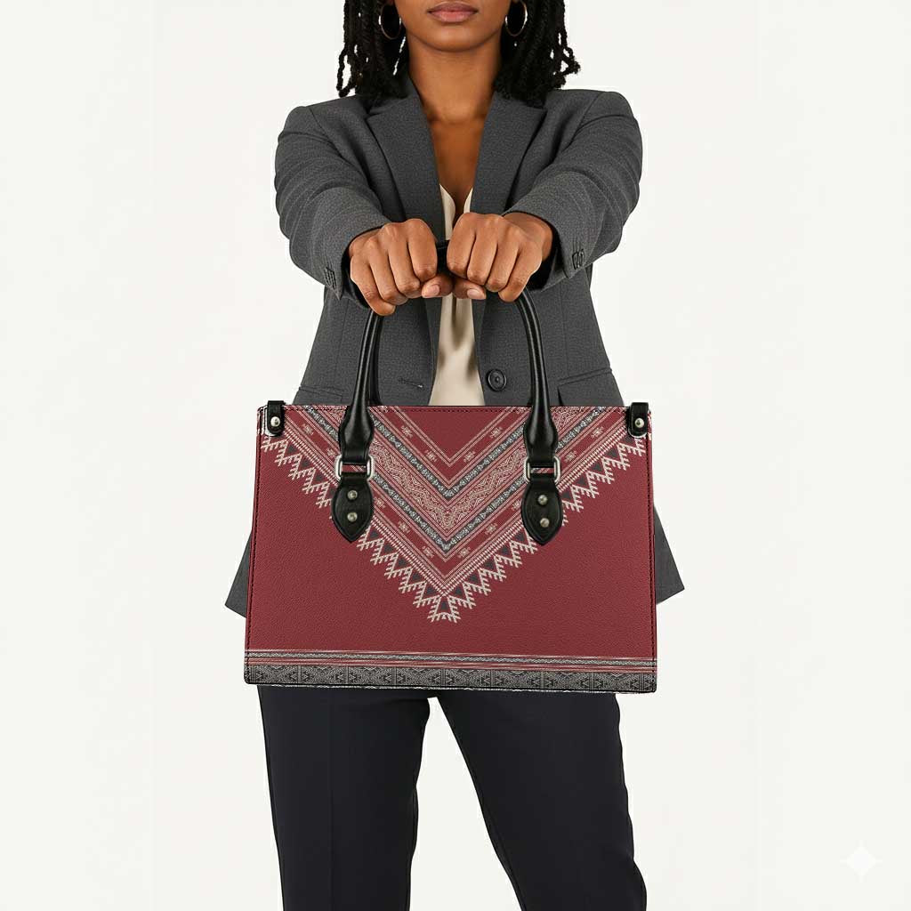 Tunisian Embroidery Pattern Leather Bag - Wonder Print Shop