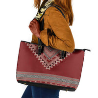 Tunisian Embroidery Pattern Leather Tote Bag - Wonder Print Shop