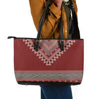 Tunisian Embroidery Pattern Leather Tote Bag - Wonder Print Shop
