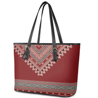 Tunisian Embroidery Pattern Leather Tote Bag - Wonder Print Shop