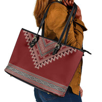 Tunisian Embroidery Pattern Leather Tote Bag - Wonder Print Shop