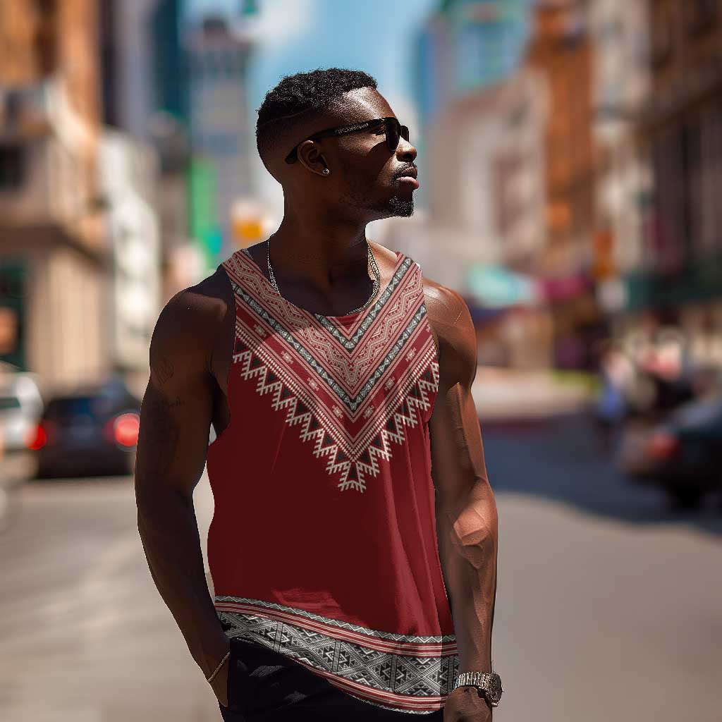 Tunisian Embroidery Pattern Men Tank Top - Wonder Print Shop